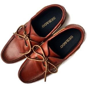 Sebago Caravel Dark Red Leather Lace Up Casual 9.5